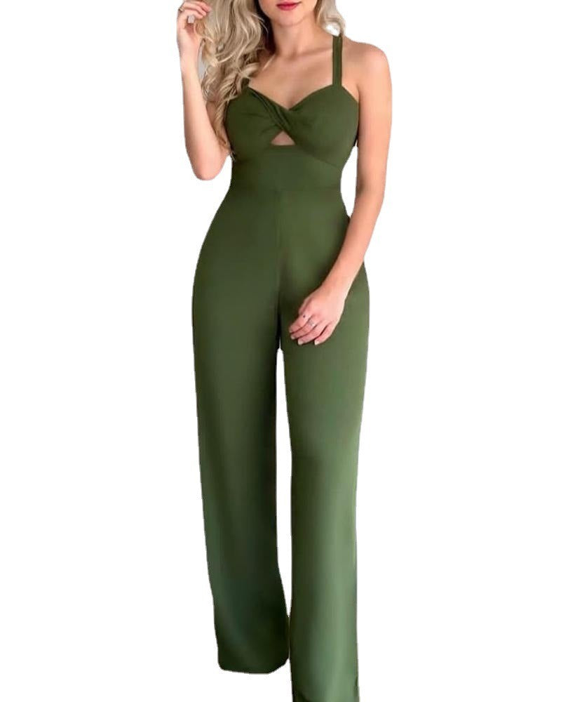 Womens hollowed slim fitting jumpsuit