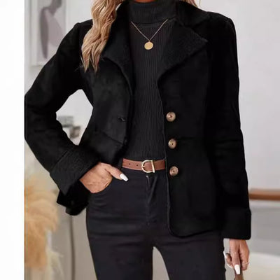 Warm Fur Integrated Lapel Pocket Jacket