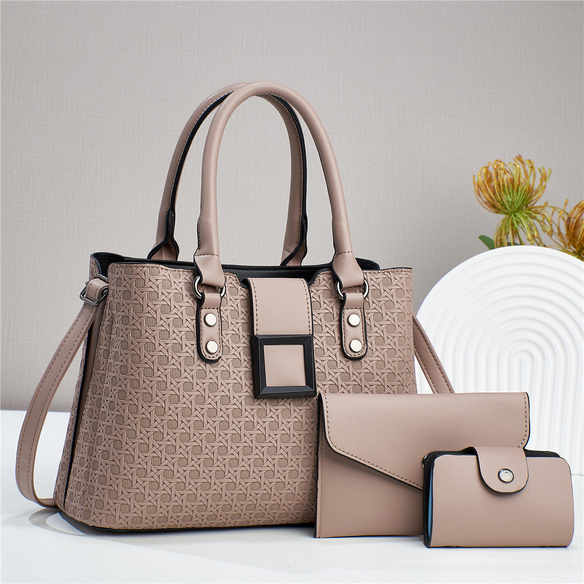 Three-piece Textured Large Capacity Women's One Shoulder Crossbody Bag