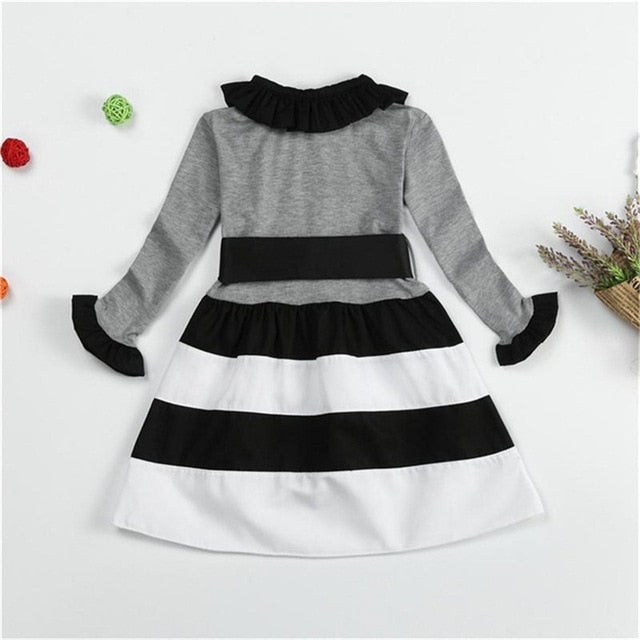 Girls Long Sleeve Dotted Dress