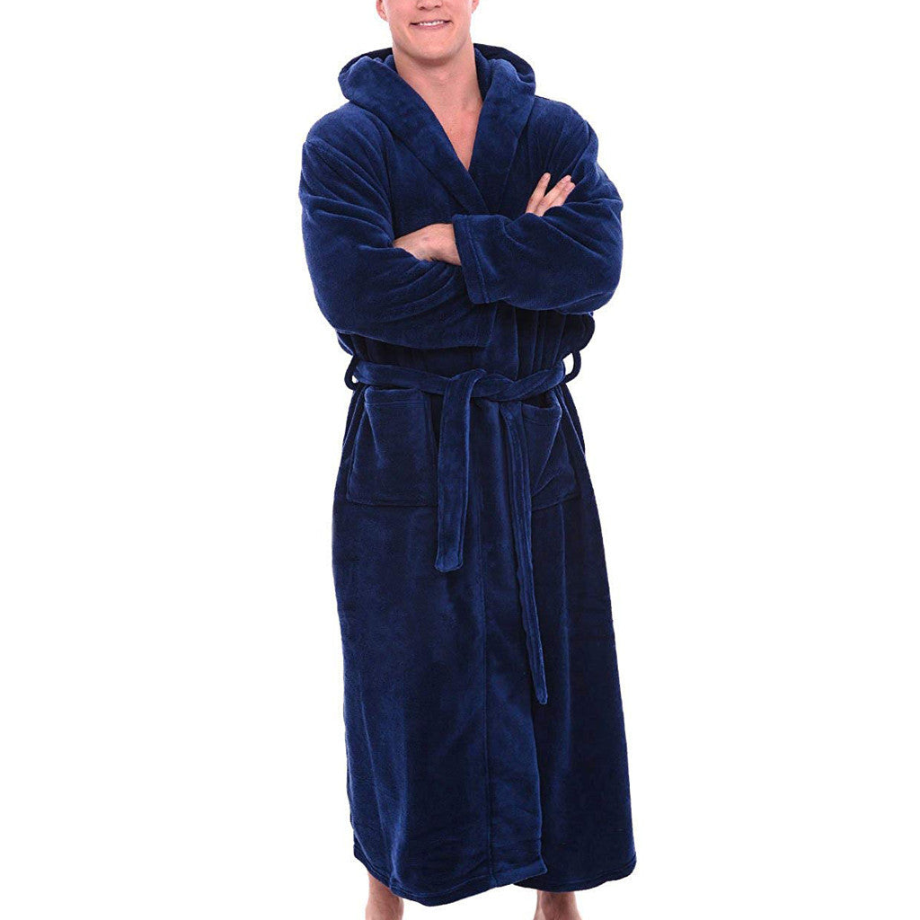 longer bathrobe long-sleeved gown