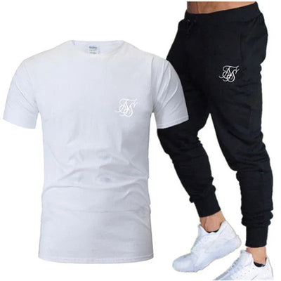 SikSilk Men's casual suit T-shirt + Joggers - KESH FASHION 