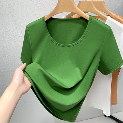 Round Neck Double-sided Mercerized Short-sleeved T-shirt