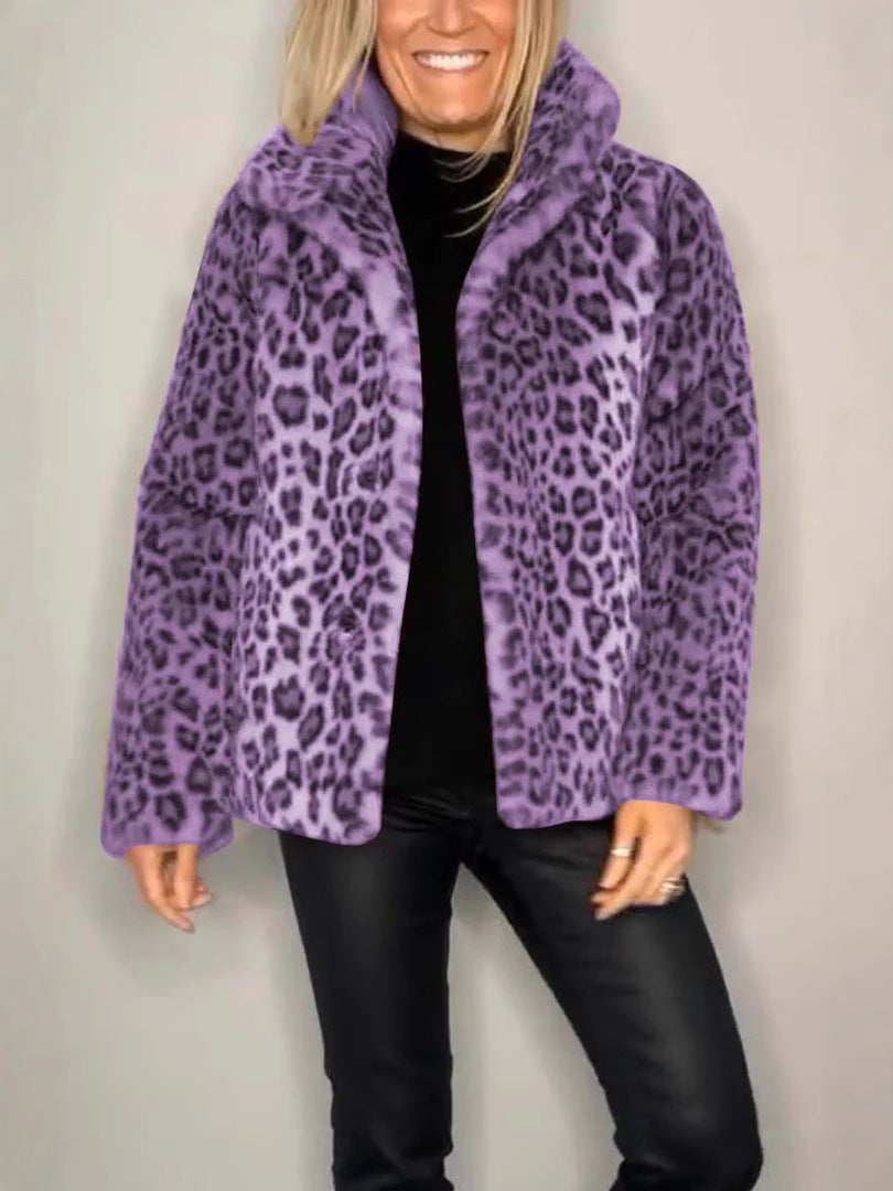 Women's Fashionable Leopard Print Coat