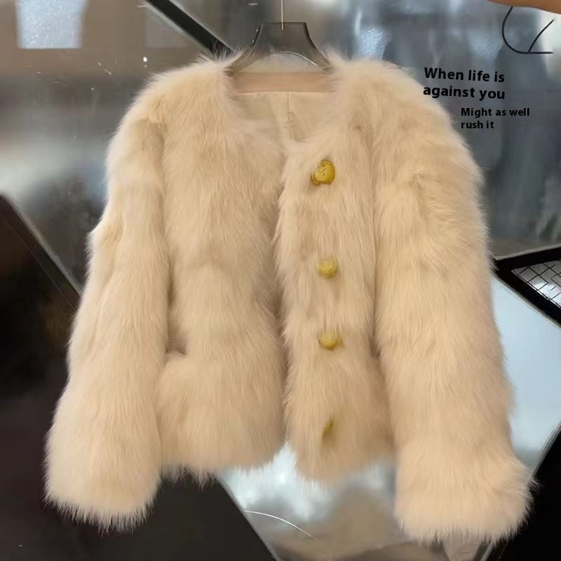 Women's Faux Fox Fur Coat