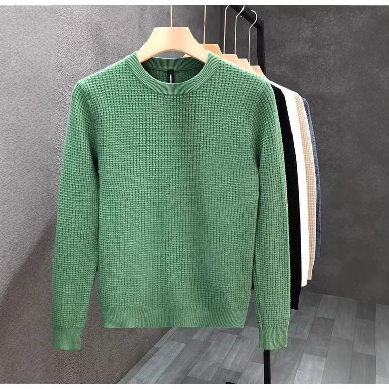 Loose Round Neck Sweater Men's Knitted Shirt