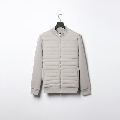 Lightweight Stand Collar Stitching Knitted Jacket