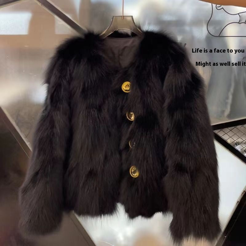 Women's Faux Fox Fur Coat