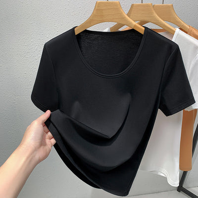 Round Neck Double-sided Mercerized Short-sleeved T-shirt