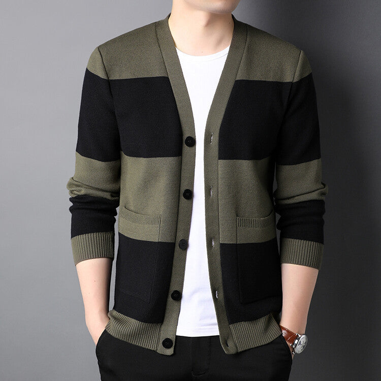 Men's Striped Cardigan