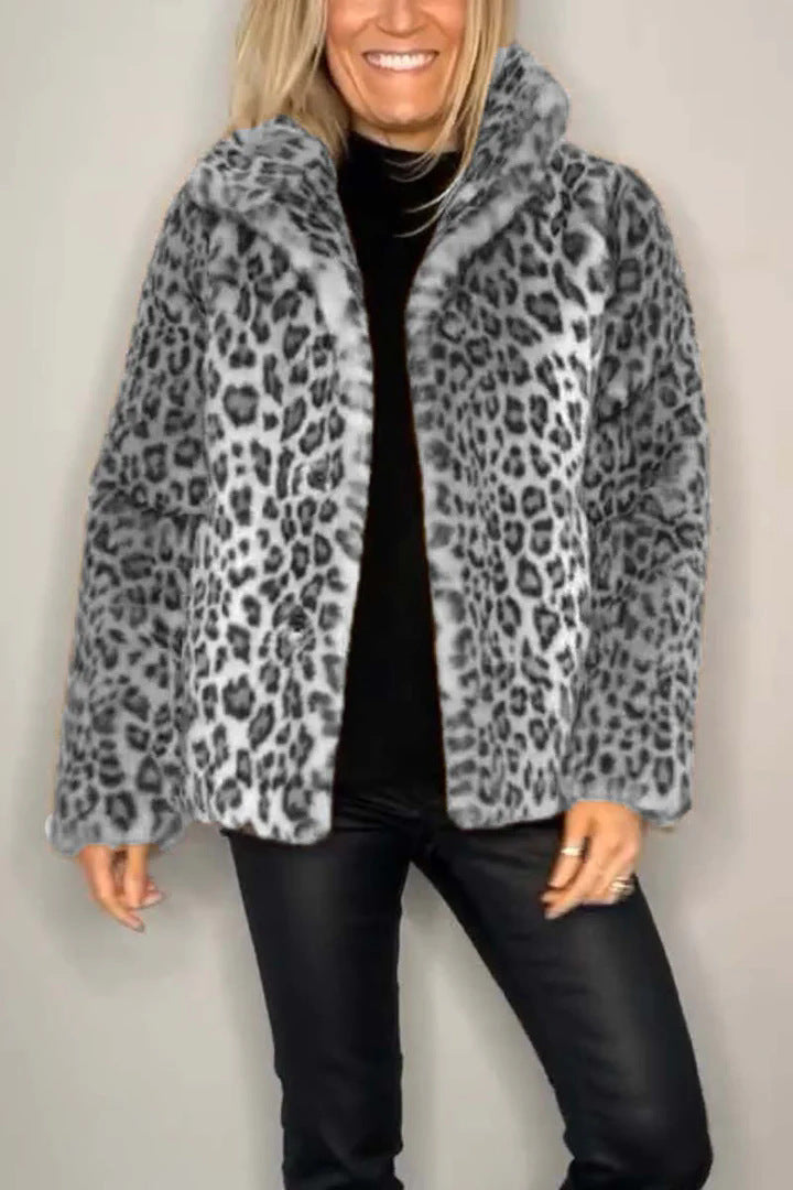 Women's Fashionable Leopard Print Coat