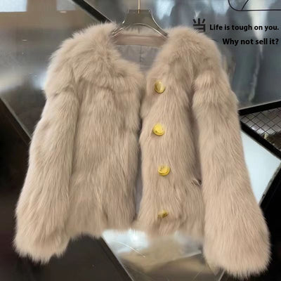 Women's Faux Fox Fur Coat