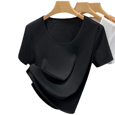Round Neck Double-sided Mercerized Short-sleeved T-shirt