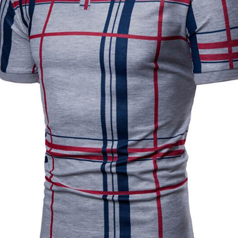 Men Grid Polo Shirt