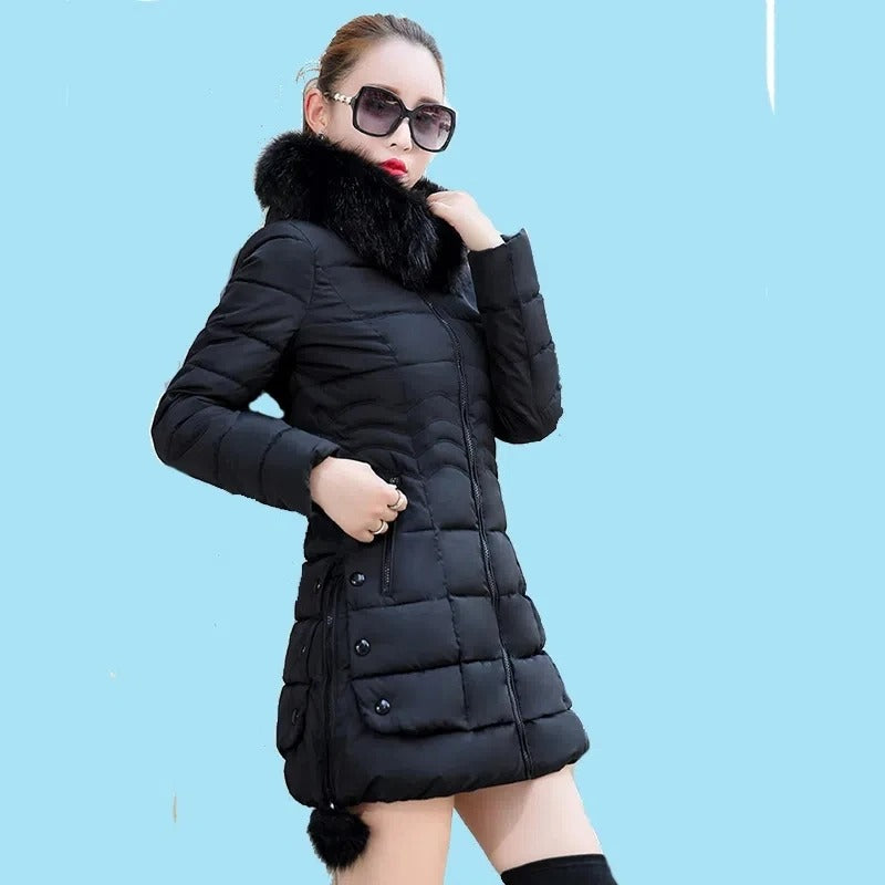 Fluffy Cotton-Padded Slim Jacket Women - KESH FASHION 