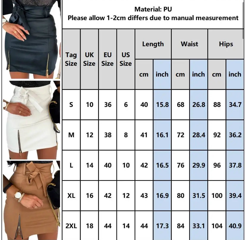 Women's High Waist Bodycon Zipper Skirt - KESH FASHION 