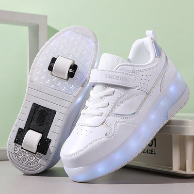 Boys And Girls Charging Flash Rollerskate