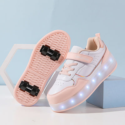 Boys And Girls Charging Flash Rollerskate