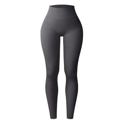 Thread Solid Women Seamless High Waist Liftting Leggings - KESH FASHION 