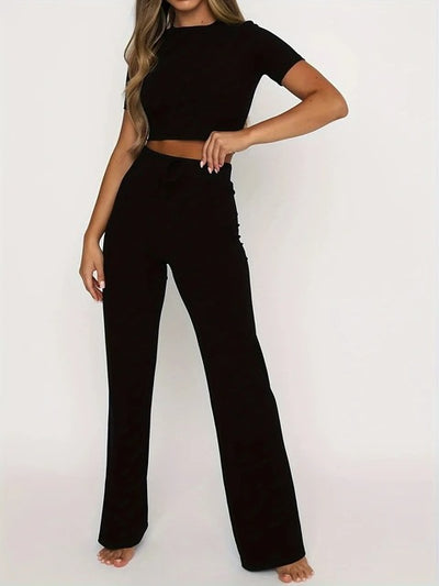 Casual Pocket Slim Fit Pants Set 2 Piece Set Women - KESH FASHION 