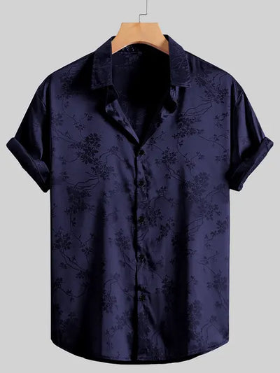 Men's Embroidered Short-sleeved Hawaiian Shirt - KESH FASHION 