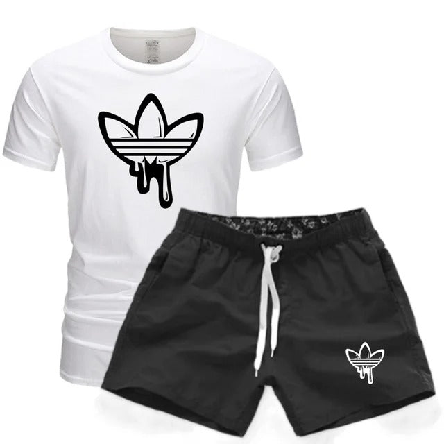 Branded Short-sleeved T-shirt and shorts set - KESH FASHION 