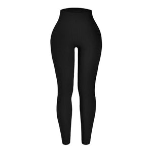 Thread Solid Women Seamless High Waist Liftting Leggings - KESH FASHION 