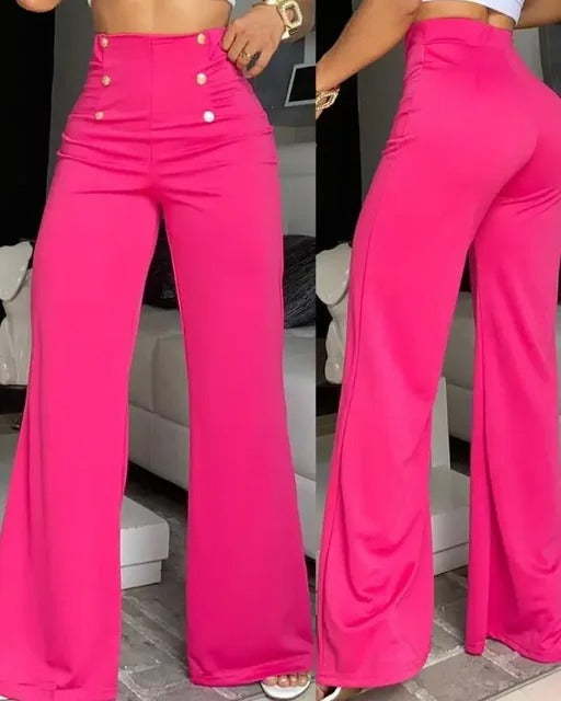 Elegant High Waist Wide Leg Bootcut Pants - KESH FASHION 