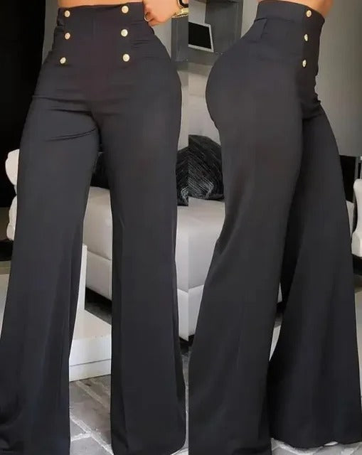 Elegant High Waist Wide Leg Bootcut Pants - KESH FASHION 