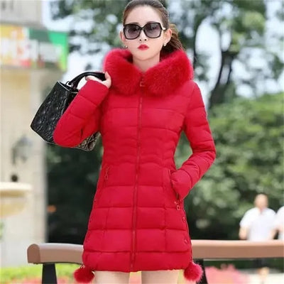 Fluffy Cotton-Padded Slim Jacket Women - KESH FASHION 