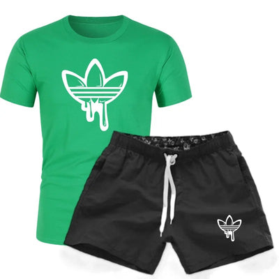 Branded Short-sleeved T-shirt and shorts set - KESH FASHION 