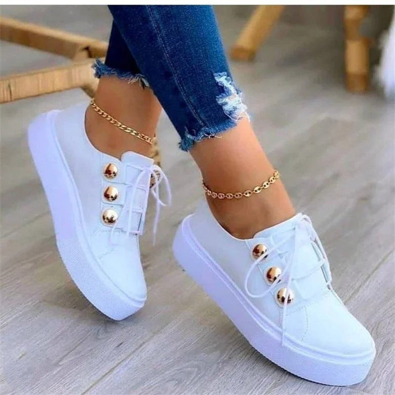 PU Leather Platform Sneakers - KESH FASHION 