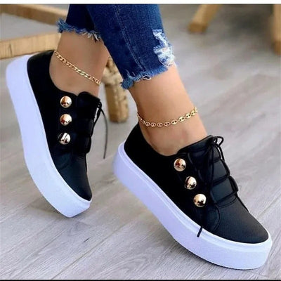 PU Leather Platform Sneakers - KESH FASHION 