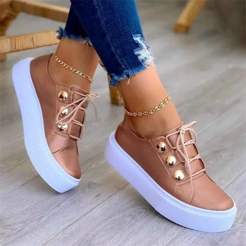 PU Leather Platform Sneakers - KESH FASHION 