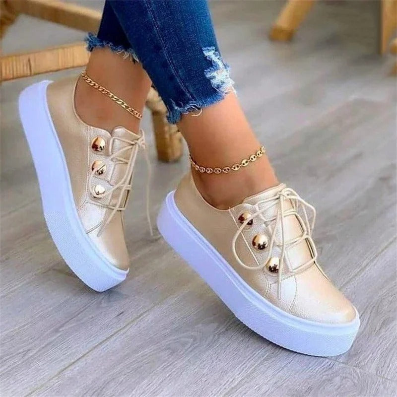 PU Leather Platform Sneakers - KESH FASHION 