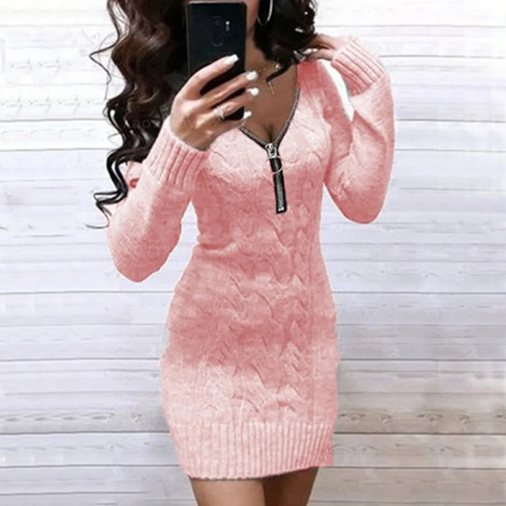 Knitted Jumper Dress - KESH FASHION 