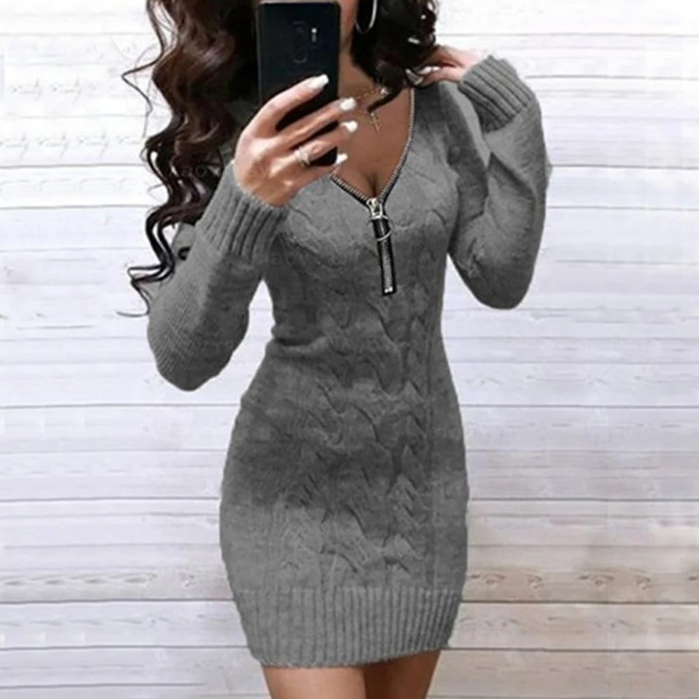 Knitted Jumper Dress - KESH FASHION 