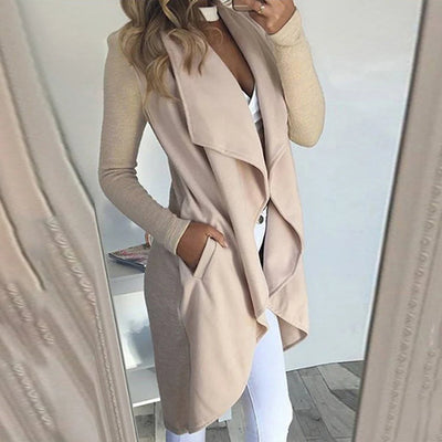 Women's Waterfall Lapel Trench Coat - KESH FASHION 