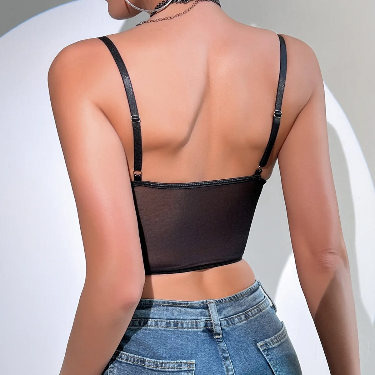 Cropped Top Backless Summer Sexy Mesh Top Blusas - KESH FASHION 