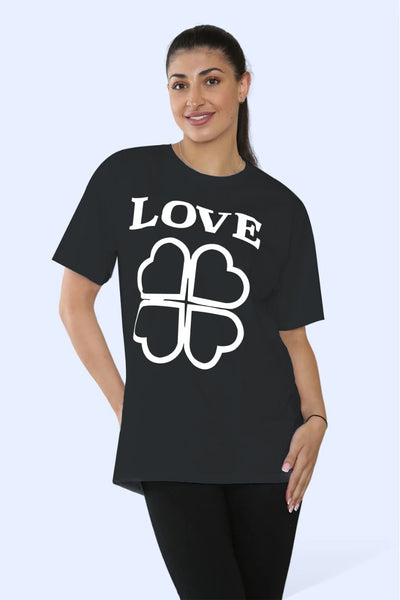 Ladies Love Printed Short Sleeve T-Shirt Top