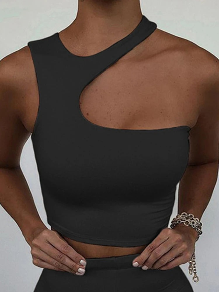 Cut Out Sexy Crop Off Shoulder top - KESH FASHION 