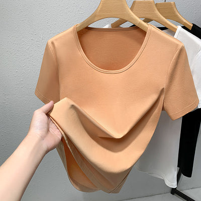 Round Neck Double-sided Mercerized Short-sleeved T-shirt