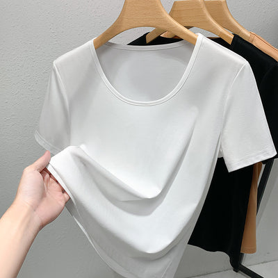 Round Neck Double-sided Mercerized Short-sleeved T-shirt