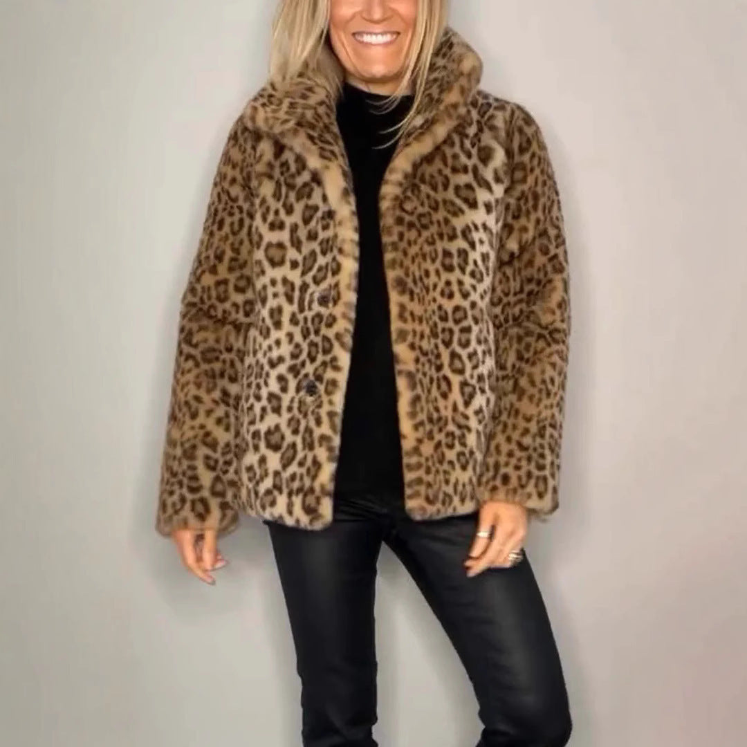 Women's Fashionable Leopard Print Coat