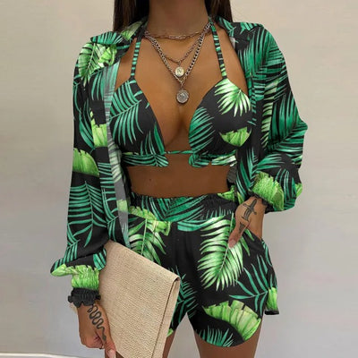 3 Piece Sets Female Casual Beach Vacation Clothing - KESH FASHION 