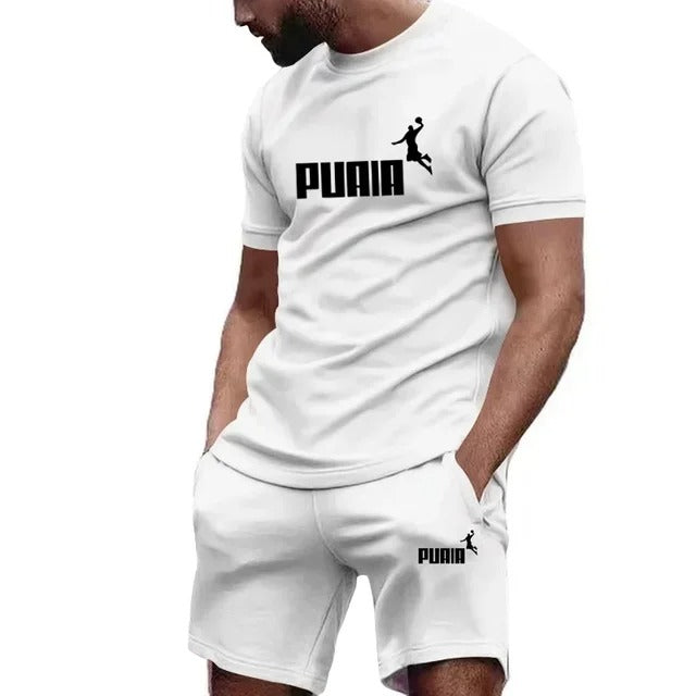 P Short Sleeve T Shirts+Sport Shorts Suit - KESH FASHION 