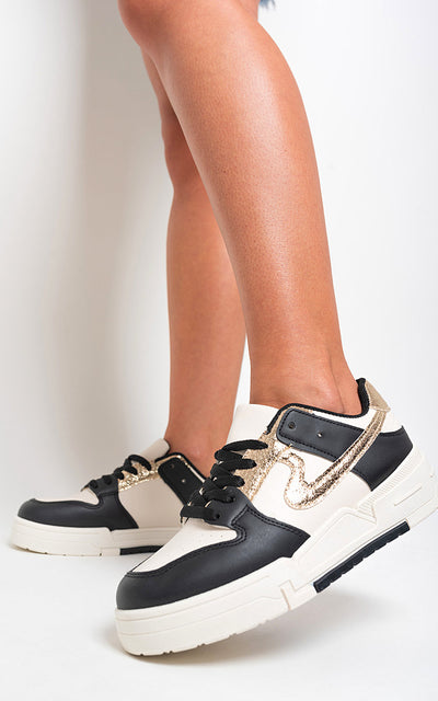 Faux Leather Chunky Trainers