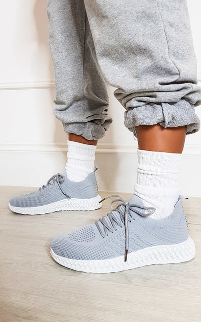 Lace Up Mesh Sock Trainers