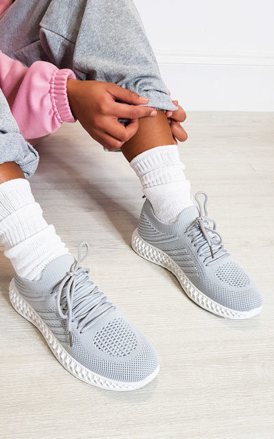 Lace Up Mesh Sock Trainers