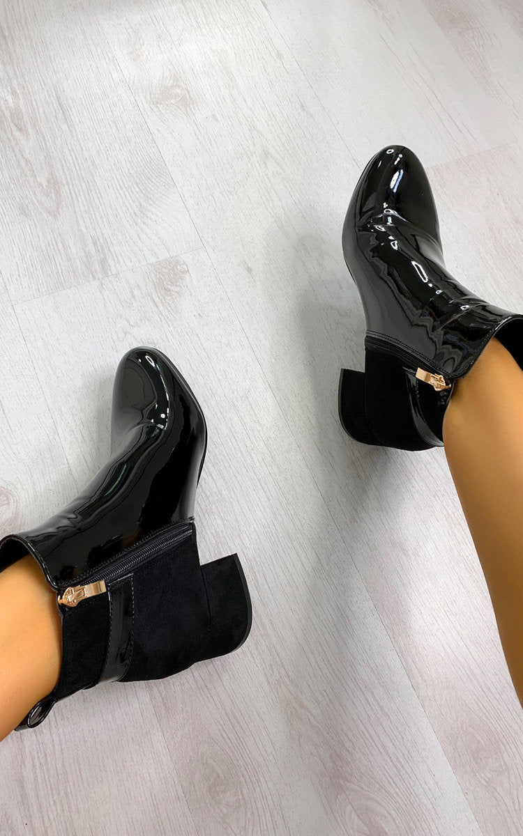 Contrast Heeled Ankle Boots